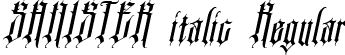 SANISTER italic Regular font - Sanister Italic.ttf