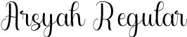 Arsyah Regular font - Arsyah.otf