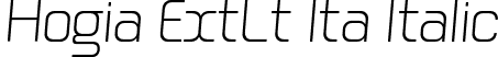 Hogia ExtLt Ita Italic font - Hogira-ExtraLightItalic.otf