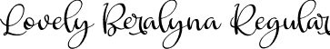 Lovely Beralyna Regular font - Lovely Beralyna.otf