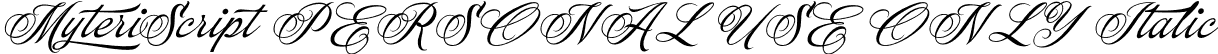 Myteri Script PERSONAL USE ONLY Italic font - MyteriScriptItalic_PERSONAL_USE_ONLY.otf