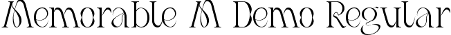 Memorable M Demo Regular font - MemorableMDemoRegular.ttf