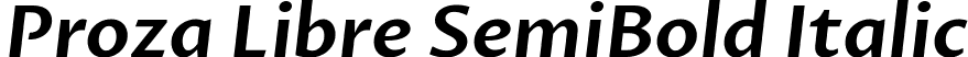 Proza Libre SemiBold Italic font - ProzaLibre-SemiBoldItalic.ttf