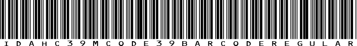 IDAHC39M Code 39 Barcode Regular font - IDAutomationHC39M Code 39 Barcode.ttf