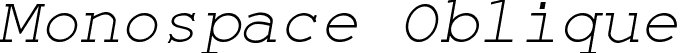 Monospace Oblique font - MonospaceOblique.ttf