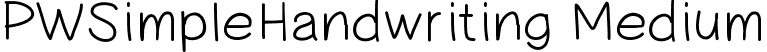 PWSimpleHandwriting Medium font - PWSimpleHandwriting.ttf