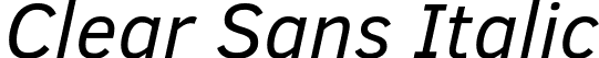 Clear Sans Italic font - ClearSans-Italic.ttf