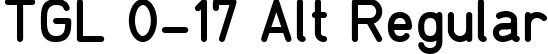 TGL 0-17 Alt Regular font - TGL 0-17 alt.ttf