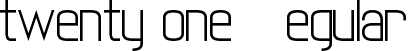 twenty-one Regular font - twenty-one.ttf