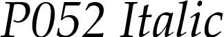 P052 Italic font - P052-Italic.ttf