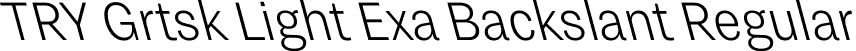 TRY Grtsk Light Exa Backslant Regular font - TRYGrtsk-LightExaBackslant.ttf