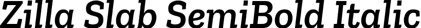 Zilla Slab SemiBold Italic font - ZillaSlab-SemiBoldItalic.ttf