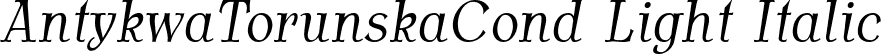 AntykwaTorunskaCond Light Italic font - AntykwaTorunskaCondLight-Italic.ttf