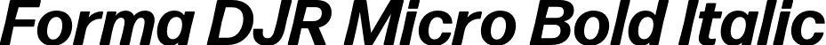 Forma DJR Micro Bold Italic font - FormaDJRMicro-BoldItalic-Testing.otf