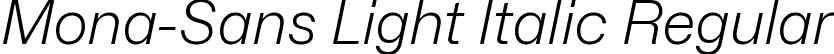 Mona-Sans Light Italic Regular font - Mona-Sans-LightItalic.ttf