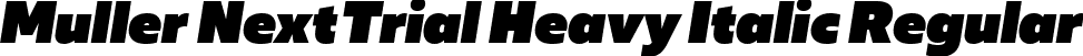 Muller Next Trial Heavy Italic Regular font - MullerNextTrial-HeavyItalic.ttf