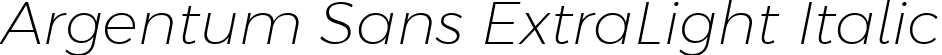 Argentum Sans ExtraLight Italic font - ArgentumSans-ExtraLightItalic.ttf