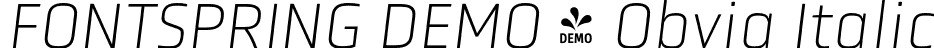 FONTSPRING DEMO - Obvia Italic font - Fontspring-DEMO-obvia_thin_italic.otf