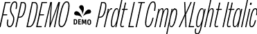 FSP DEMO - Prdt LT Cmp XLght Italic font - Fontspring-DEMO-peridotlatin-compressedextralightitalic.otf