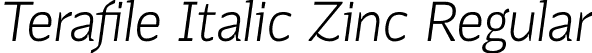 Terafile Italic Zinc Regular font - TerafileItalic-Zinc.otf