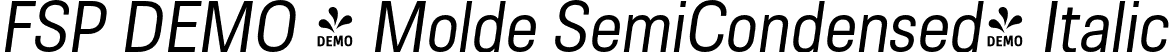 FSP DEMO - Molde SemiCondensed- Italic font - Fontspring-DEMO-molde-semicond-regularitalic.otf