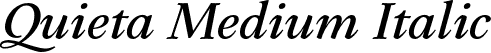 Quieta Medium Italic font - Italiantype - Quieta Medium Italic.otf