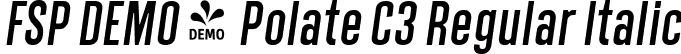 FSP DEMO - Polate C3 Regular Italic font - Fontspring-DEMO-polatec3-italic.ttf