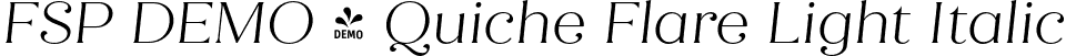 FSP DEMO - Quiche Flare Light Italic font - Fontspring-DEMO-quicheflare-lightitalic.otf