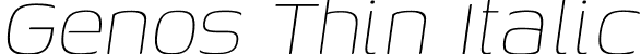 Genos Thin Italic font - Genos-Italic[wght].ttf