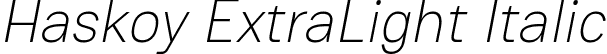 Haskoy ExtraLight Italic font - Haskoy-ExtraLightItalic.ttf