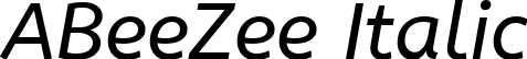 ABeeZee Italic font - ABeeZee-Italic.ttf