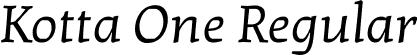 Kotta One Regular font - KottaOne-Regular.ttf