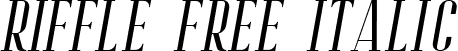 Riffle Free Italic font - riffle-italic.ttf