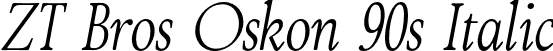 ZT Bros Oskon 90s Italic font - ztbrososkon90s-italic.otf