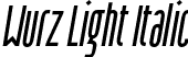 Wurz Light Italic font - Wurz-light-italic.otf