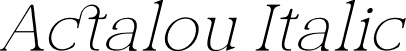 Actalou Italic font - Actalou-Italic.otf