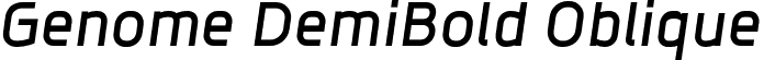 Genome DemiBold Oblique font - Genome Demi Bold Oblique.otf