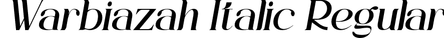 Warbiazah Italic Regular font - warbiazah-italic.otf