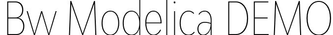 Bw Modelica DEMO font - BwModelicaDEMO-HairlineUltraCondensed.otf