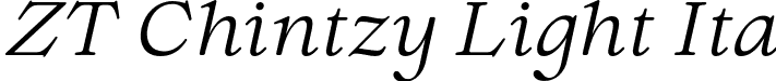 ZT Chintzy Light Ita font - ZTChintzy-LightItalic.otf