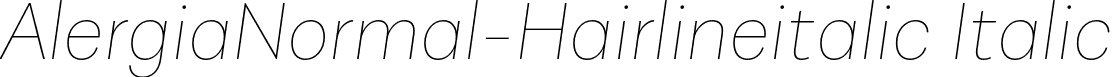 AlergiaNormal-Hairlineitalic Italic font - AlergiaNormal-Hairlineitalic.otf