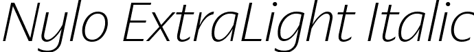 Nylo ExtraLight Italic font - Nylo-ExtraLightItalic.ttf