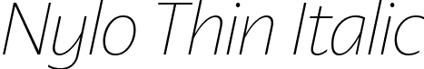 Nylo Thin Italic font - Nylo-ThinItalic.ttf