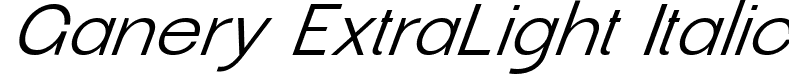 Ganery ExtraLight Italic font - Ganery ExtraLight Italic.ttf