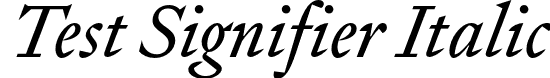 Test Signifier Italic font - TestSignifier-RegularItalic.otf