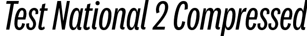 Test National 2 Compressed font - TestNational2Compressed-RegularItalic.otf