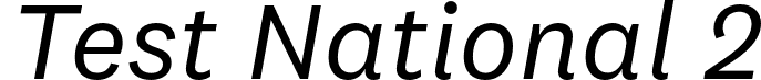 Test National 2 font - TestNational2-RegularItalic.otf