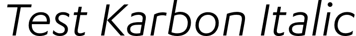 Test Karbon Italic font - TestKarbon-RegularItalic.otf