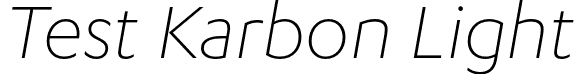 Test Karbon Light font - TestKarbon-LightItalic.otf