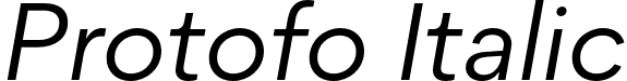 Protofo Italic font - Protofo-RegularItalic.otf